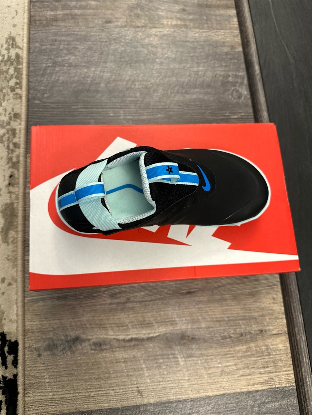 Nike Black Slip-On Shoe with Aqua and Bright Blue Accents